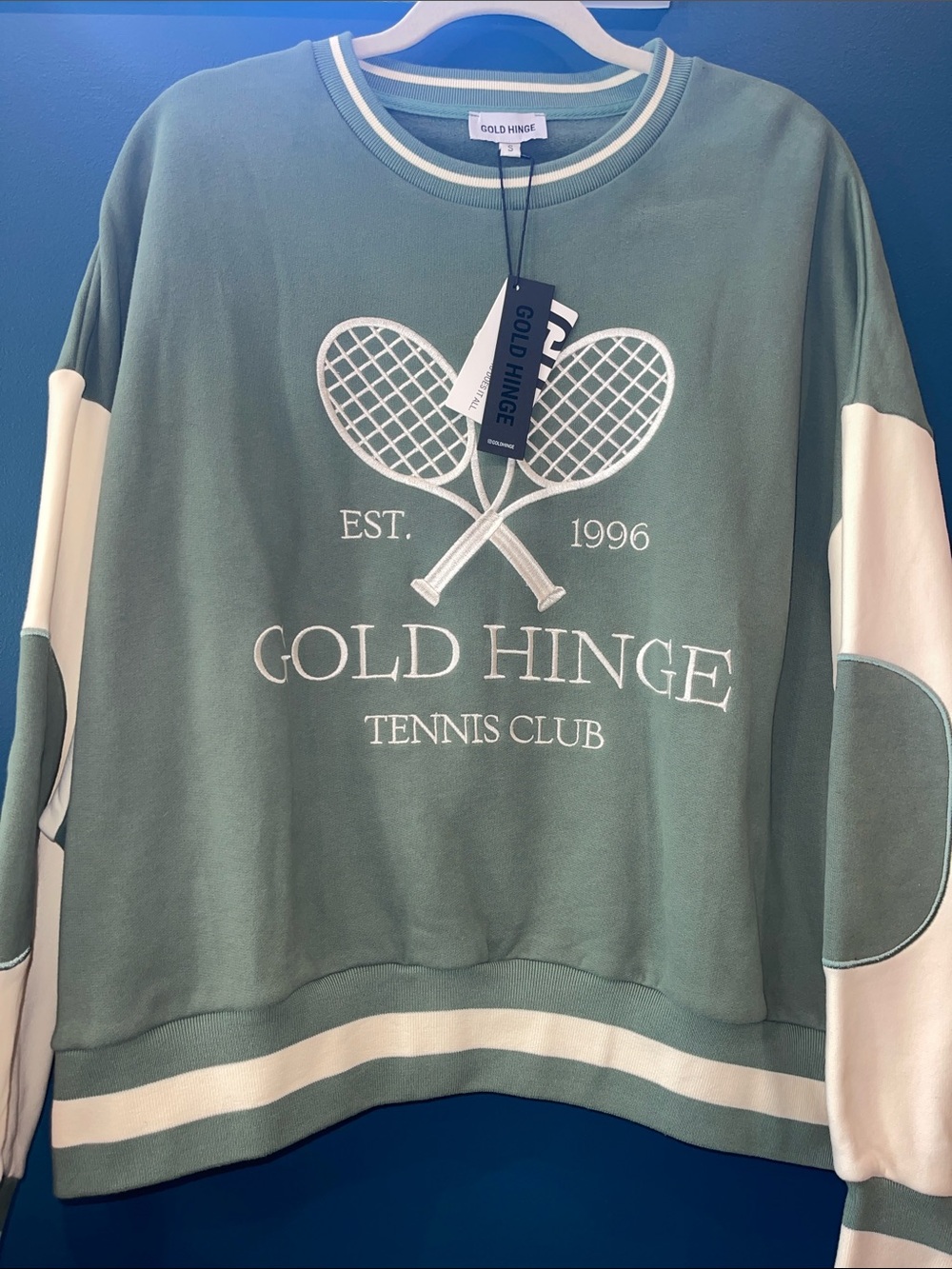 Gold Hinge Tennis Club Sweatshirt Size Small
